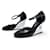 SANDALI CON TACCO A PLATEAU CHANEL G37869 37 IN PELLE LACCATA NERA Nero  - vista 1