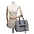 Céline BORSA CELINE LUGGAGE PHANTOM MEDIUM IN TELA GRIGIA E PELLE NERA TOTE BAG - vista 7