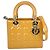 Borsa Lady Dior Cannage Medium in vernice giallo Christian Dior