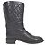 Timeless Botas de cano médio acolchoadas Chanel CC em couro preto