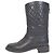 Timeless Botas de cano médio acolchoadas Chanel CC em couro preto - vista 4