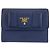 Ribbon Prada Leder Fiocco Band Compact Wallet Blau