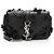 Bolso Saint Laurent Matelasse Leather Floral Applique Monogram Classic Baby Chain Bag Negro