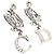 Orecchini a clip Christian Dior CD Logo strass argento