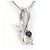 Autre Marque Collana in oro bianco 10K con diamante nero D'oro