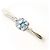 Autre Marque PT900 Platinring mit Aquamarin und Diamant