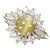 Autre Marque Platin-Ring mit Katzenauge und Diamant