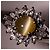 Autre Marque Platin-Ring mit Katzenauge und Diamant - Ansicht 2