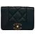 Cartera tríptico Chanel Mademoiselle Coco Mark en piel caviar Negro