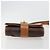 Céline Borsa a Spalla CELINE in Tela Macadam PVC Pelle Marrone Oro Auth 181724 D'oro - vista 5