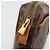 Céline Clutch CELINE Macadam Canvas PVC Pelle Marrone Oro Auth 182456 D'oro - vista 8