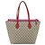 Borsa Tote GUCCI GG Supreme PVC Beige Oro 415721 Auth 181621 D'oro - vista 2