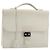 Hermès HERMES Bolso Adepeche 27 Hand Bag Cuero Blanco Plata Auth 182041A