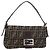 FENDI Mamma Baguette Schultertasche aus Zucca Canvas Schwarz Braun Authentisch 182220SAM