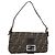 FENDI Zucca Canvas Mamma Baguette Shoulder Bag Black Brown Auth 181873SAM Marrone Nero