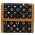 LOUIS VUITTON Portafoglio Banconote Carte di Credito Multicolor M92984 Auth 181677A Nero - vista 2