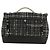Borsa a Spalla CHANEL Airline Chain Tweed 2way Nera Argento CC Auth 181416SM Nero - vista 2