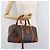 Céline Borsa Boston CELINE Macadam Canvas PVC Pelle Marrone Oro Auth BA13030 D'oro - vista 23