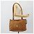 Borsa Tote MCM Vicetos Logogram PVC Pelle Marrone Oro Auth BA13066 D'oro - vista 22