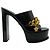 Mule con plateau Medusa Chain in vernice nero Versace - vista 2