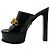 Mule con plateau Medusa Chain in vernice nero Versace - vista 3