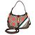 Gucci Beige GG Supreme Monogram Canvas Web Geometric Studded Small Jackie 1961 H Marrone Multicolore
