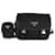 Borsa Messenger Prada Black Re-Nylon Saffiano Double Buckle Nero