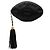 Chanel Black CC gesteppte Satin-Clutch mit Quaste Schwarz
