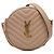 Bolsa Camera Bag redonda em vinil chevron bege Grain De Poudre Saint Laurent