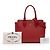 Borsa Tote Convertibile Prada Red Soft Calf Trimmed Saffiano Lux Zip Vermelho - vista 7