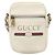 Gucci Borsa a tracolla Mini in pelle di vitello granulata bianca con logo Bianco