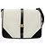 Borsa a tracolla in tela con bordi in pelle bianca Saint Laurent Bianco Crudo