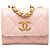 Wallet On Chain Chanel Pink CC gestepptes Lammleder Medaillon Clutch mit Kette