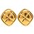 Orecchini a clip Chanel Gold Quilted Gold Plated Rhombus D'oro