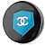 Spilla Chanel Black CC Resin Shield Nero