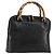 Borsa a Mano GUCCI Bamboo in Pelle Nera e Oro 000 2214 0289 Auth 180221 Nero D'oro