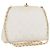 CHANEL Borsa a Spalla Matelasse con Catena in Pelle di Agnello Bianco Oro CC Auth 181776V D'oro