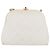 CHANEL Borsa a Spalla Matelasse con Catena in Pelle di Agnello Bianco Oro CC Auth 181776V D'oro - vista 13