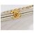 CHANEL Borsa a Spalla Matelasse con Catena in Pelle di Agnello Bianco Oro CC Auth 181776V D'oro - vista 18