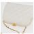 CHANEL Borsa a Spalla Matelasse con Catena in Pelle di Agnello Bianco Oro CC Auth 181776V D'oro - vista 6