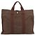 Hermès Bolso HERMES Fourre Tout MM Canvas Marrón Plata Auth 181710 Castaño - vista 2