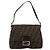FENDI Zucca Canvas Mamma Baguette Shoulder Bag Black Brown Auth 182028SAM Marrone Nero - vista 13
