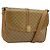 16 Céline Bolsa de Ombro CELINE Macadam Canvas PVC Bege Ouro Auth 181725 Dourado