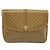 16 Céline Bolsa de Ombro CELINE Macadam Canvas PVC Bege Ouro Auth 181725 Dourado - vista 13