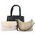 Bulgari Borsa BVLGARI Nylon Canvas 3 Set Black Beige white Auth 181807 Nero Bianco