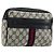 Clutch GUCCI GG Supreme Sherry Line PVC Blu Navy Rosso Auth 182400
