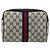 Clutch GUCCI GG Supreme Sherry Line PVC Blu Navy Rosso Auth 182400 - vista 2