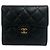 Cartera Tri-fold Chanel Matelassé Coco Mark Negro