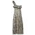 Laurence Bras Saint Barth Blumenkleid T38 Braun Pink Beige Grau