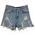 R13 Distressed Denim Shorts Blau